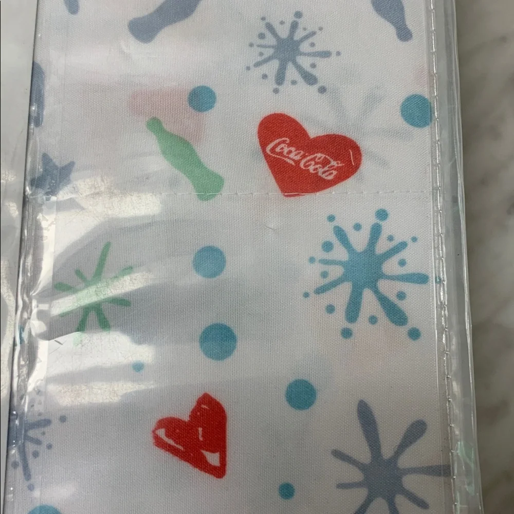 Coca-Cola king size 4-Pc Sheet Set NEW RARE.. Red Blue & Mint Coca Cola decor